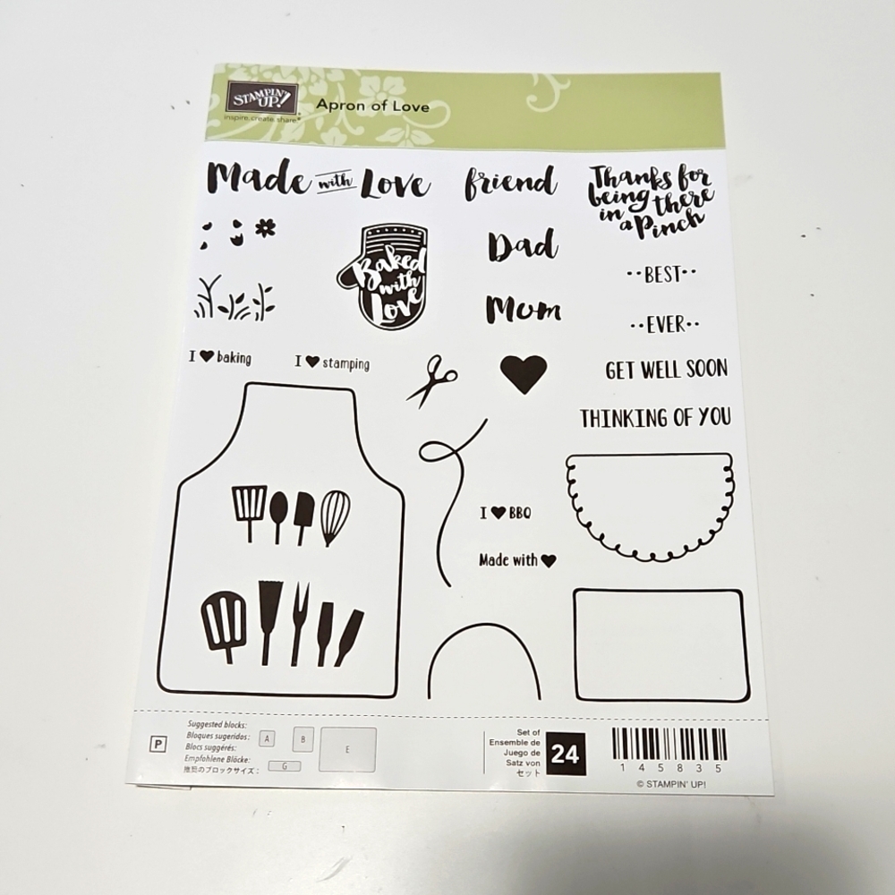 Apron of Love clear Cling mount stamp set